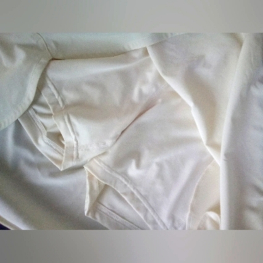 2/$20 White athletic skort short Drawstring Waist Rounded Hem Pockets LARGE - Picture 4 of 13